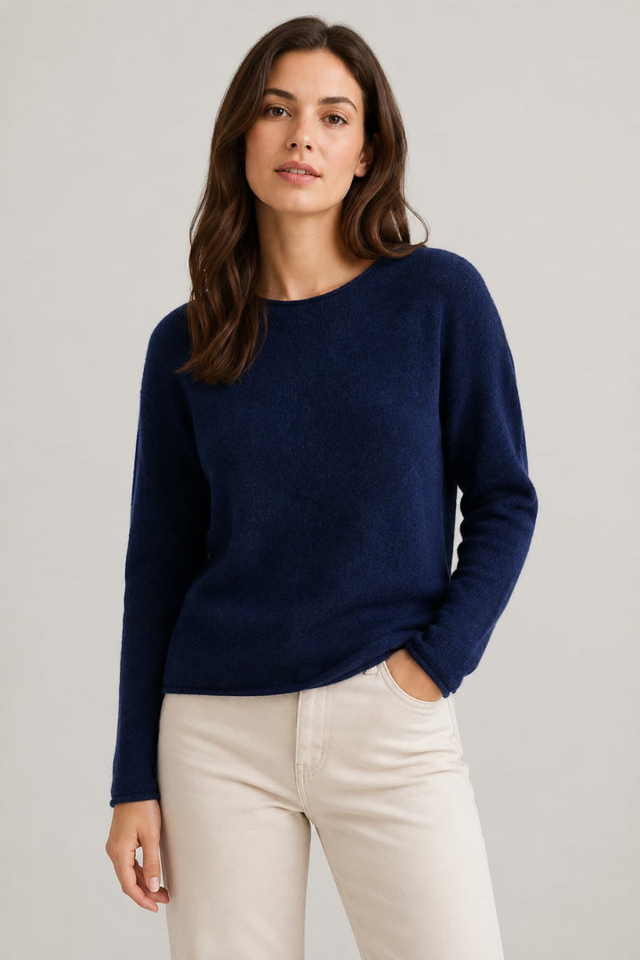 Front view of soft knit grey sweater for women JC SOPHIE - Valérie Simon
