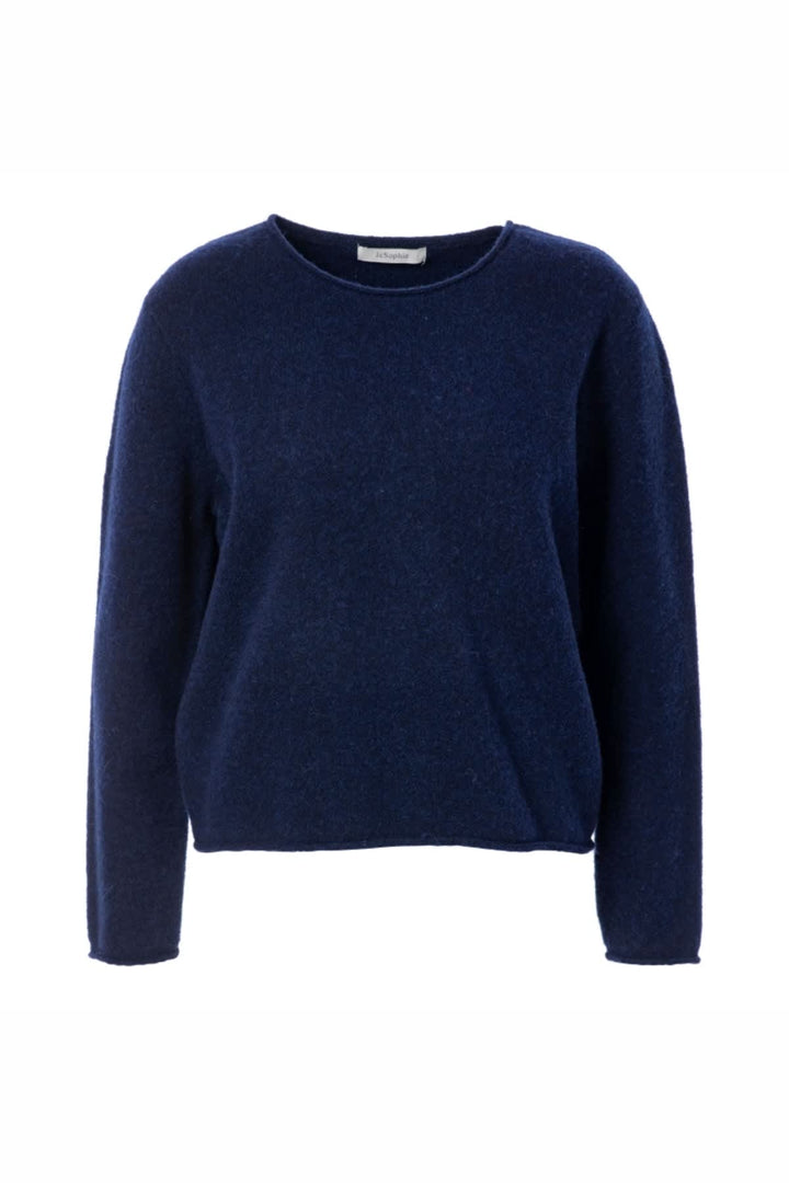 Front view of soft knit JC Sophie women’s beige sweater, knit details - Valérie Simon