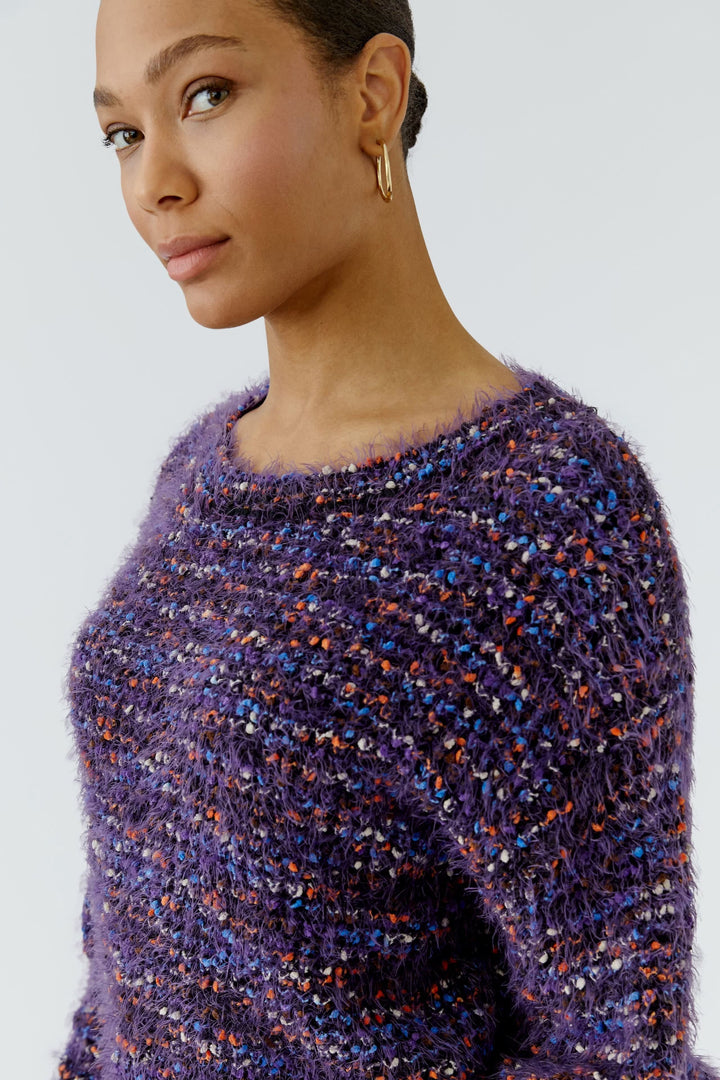 Vue portée chandail multicolore avec motif texturé pour femme Oui - Valérie Simon