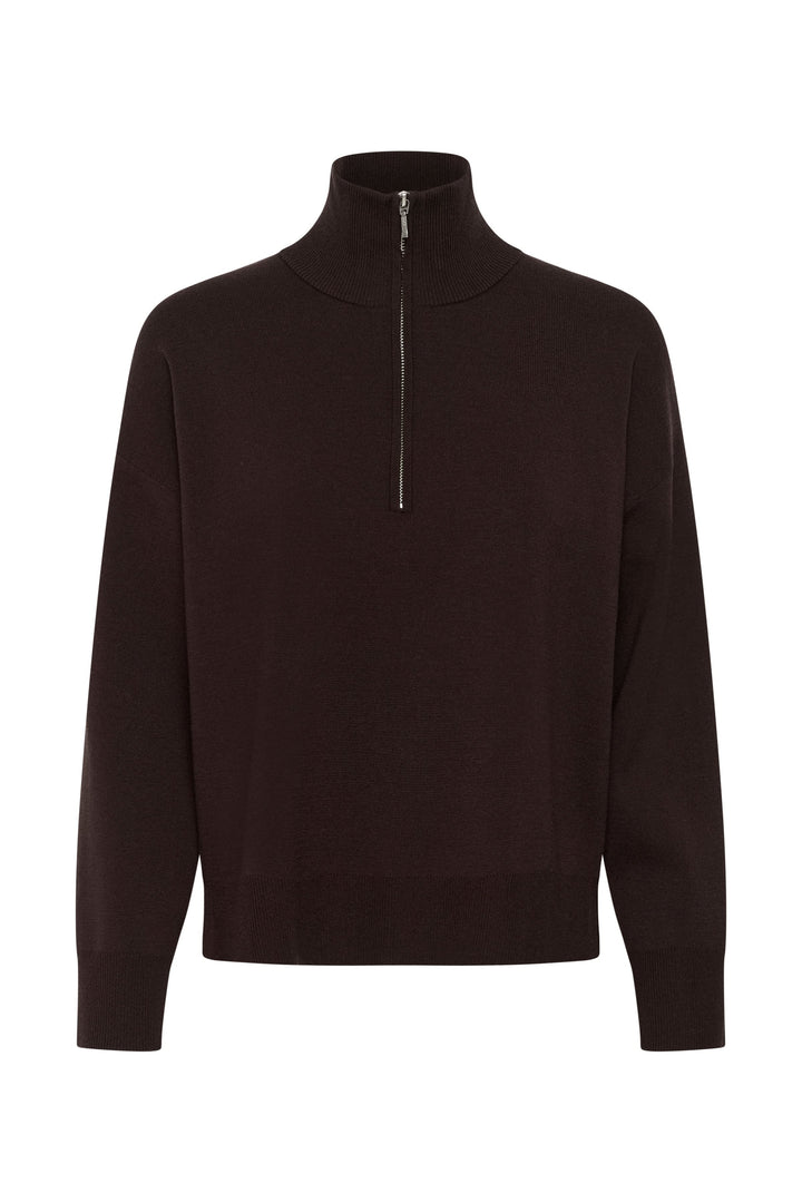 Chandail en tricot à col montant zippé pour femme Part Two