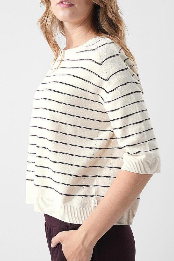 Front view of a multicolored striped Brax sweater for women - Valérie Simon