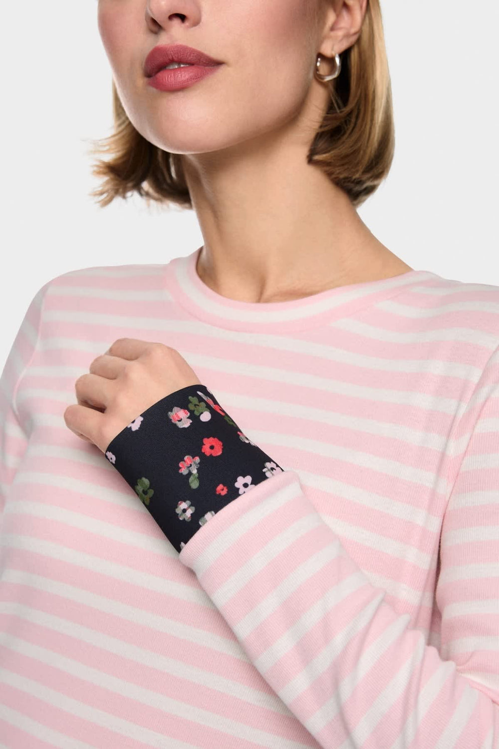 Women's Marc Cain striped long-sleeve sweater, front view