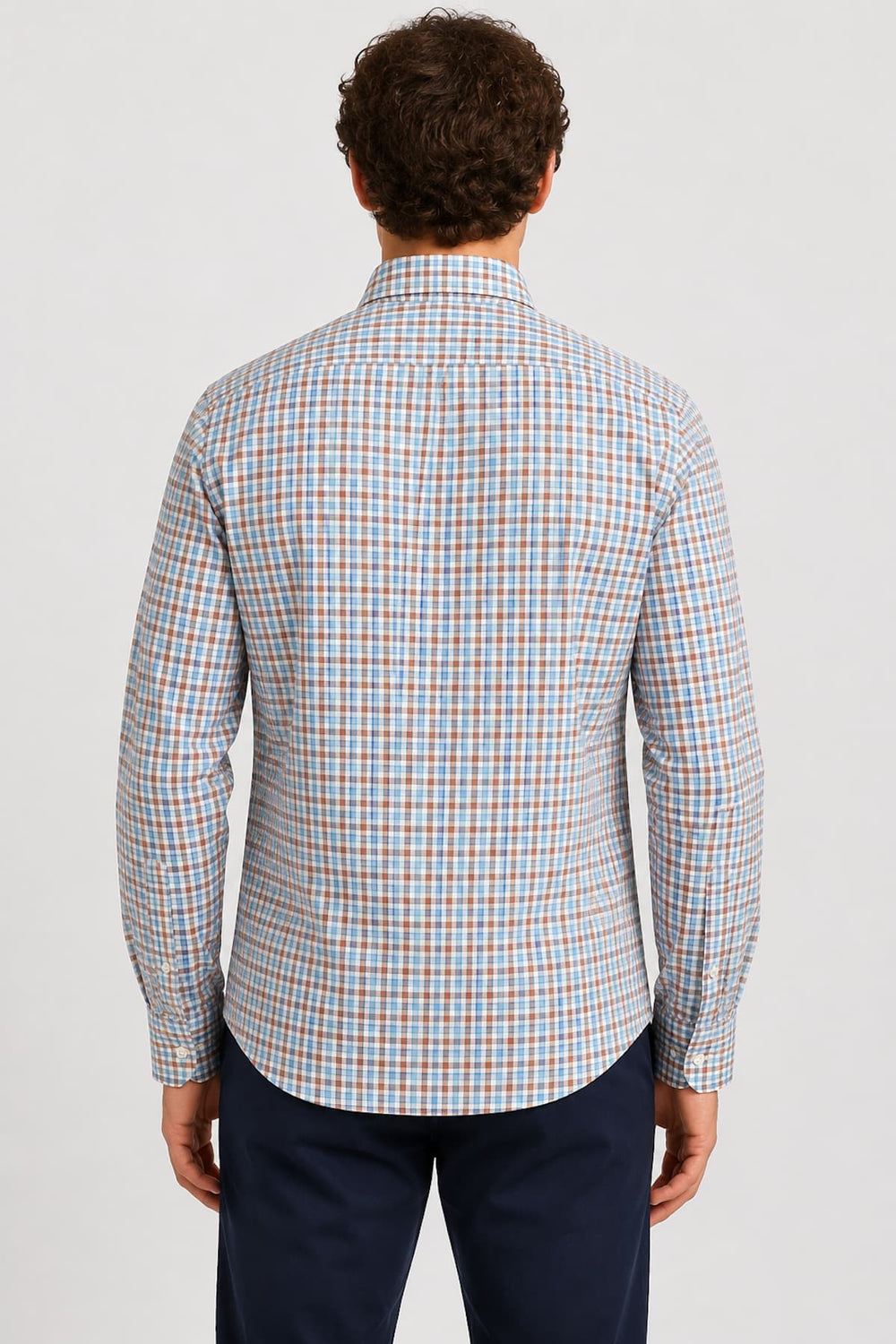 Front view of a multicolored, long-sleeved Paul and Shark men's plaid shirt - Valérie Simon