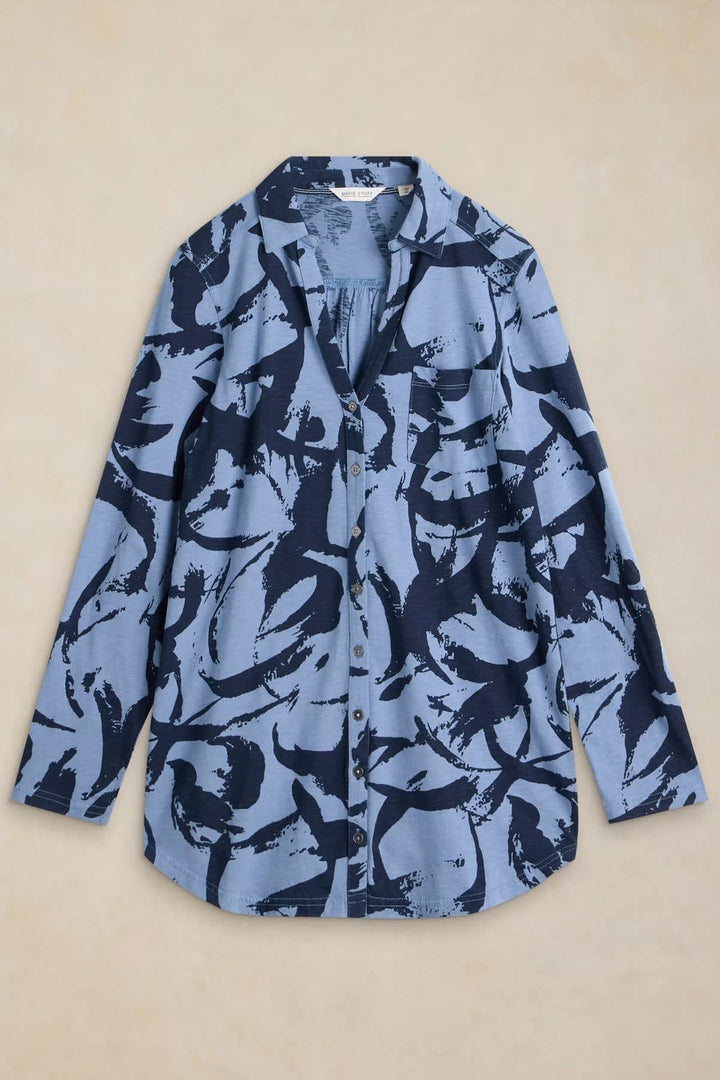 Front view of the multicolour abstract shirt White Stuff for women - Valérie Simon