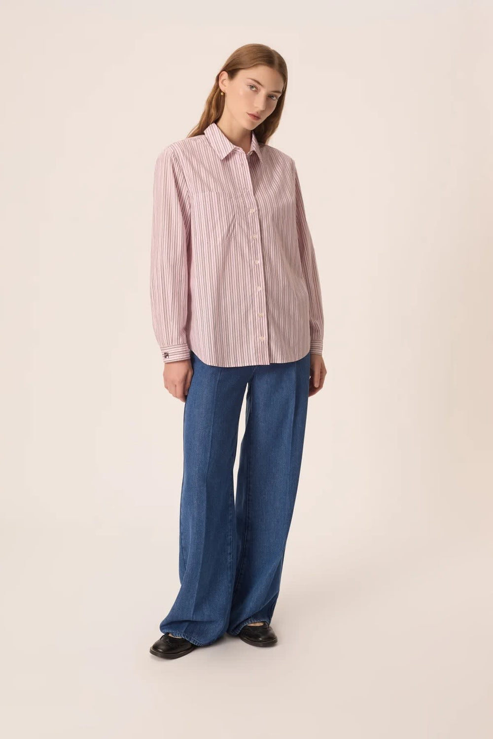 Chemise Eva en popeline à fines rayures pour femme Des Petits Hauts