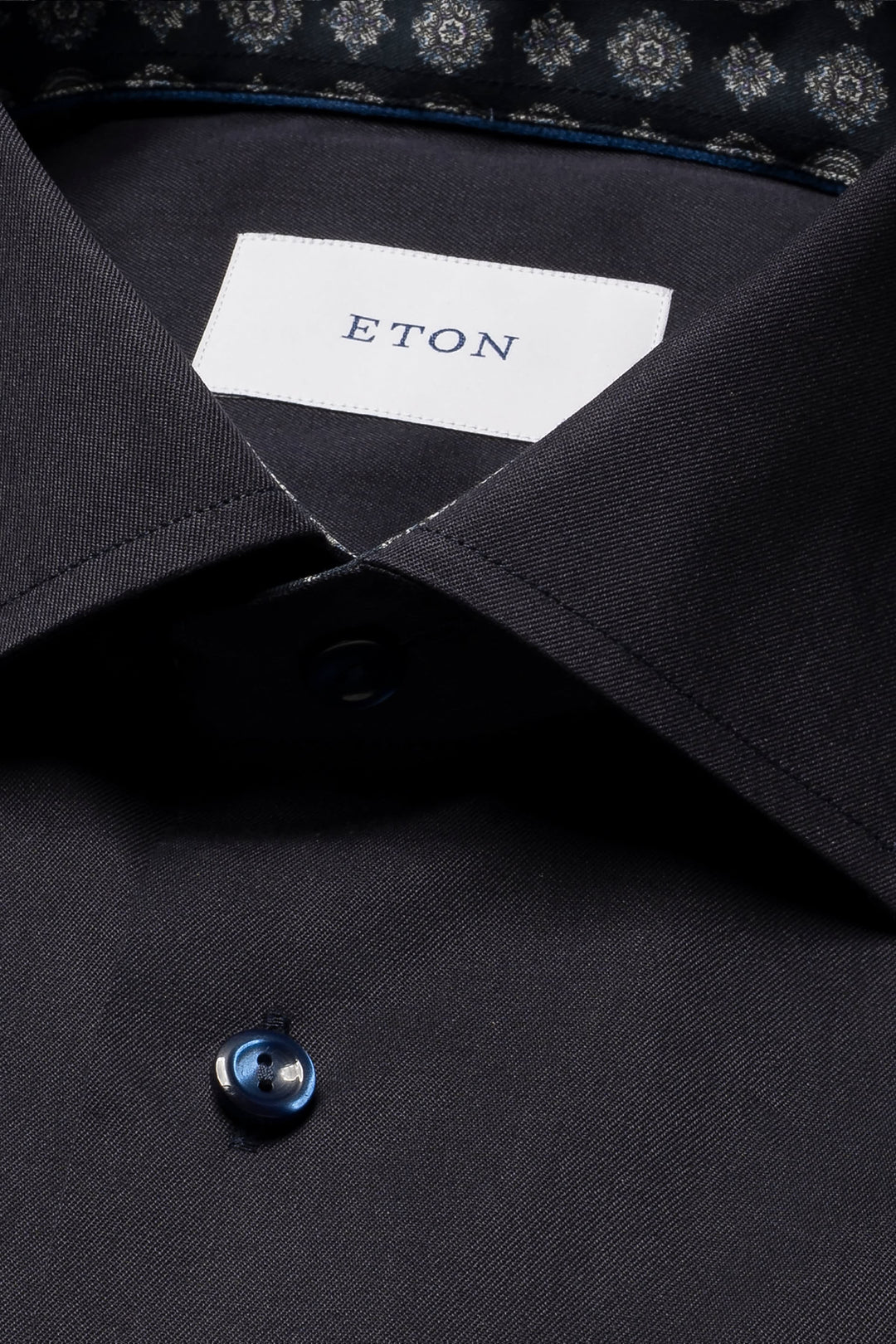 Front view of a white Eton dress shirt for men with a stiff collar - Valérie Simon