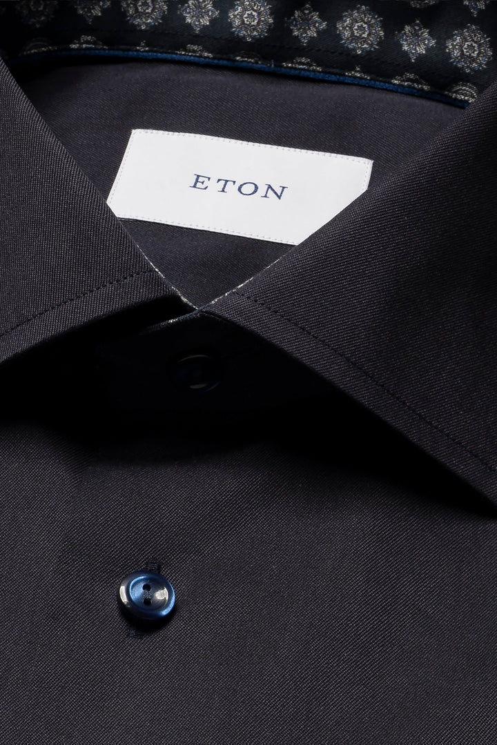 Front view of a white Eton dress shirt for men with a stiff collar - Valérie Simon
