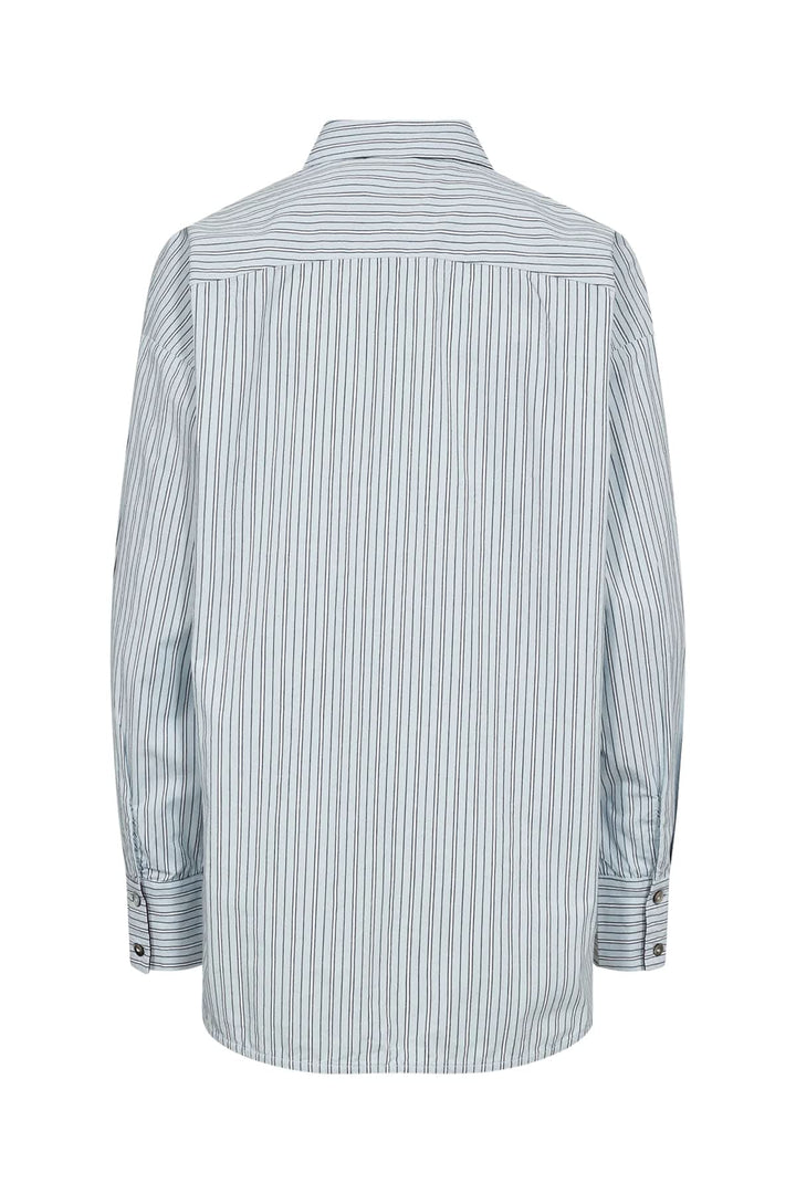 Striped shirt with embroidery for women by Numph
