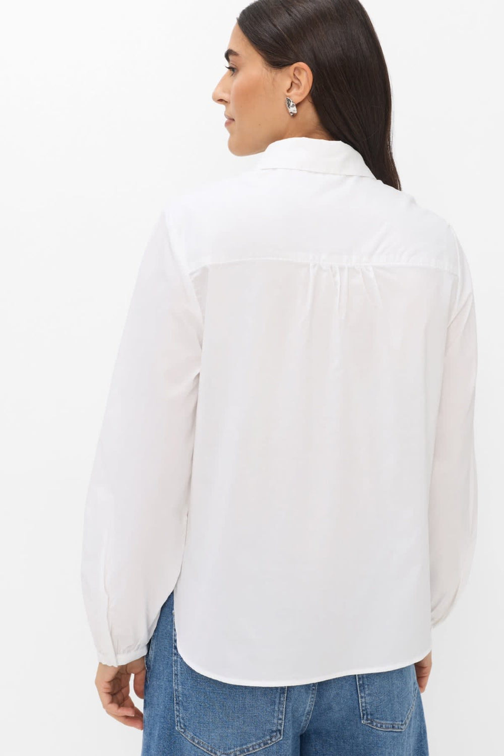 Women's Brax Vic cotton ruffle blouse, front view