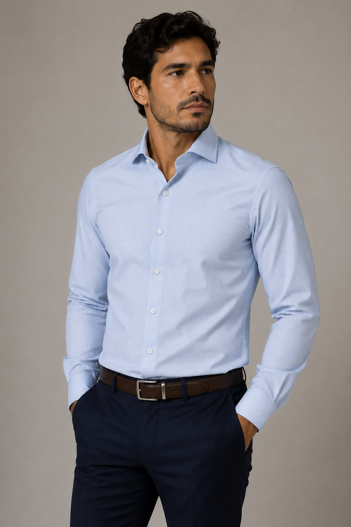 Micro-check dress shirt