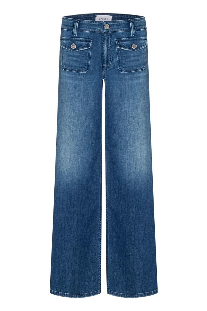 Jean Aimee patched pocket, coupe wide-fit, poches avant plaquées, style moderne et rétro.