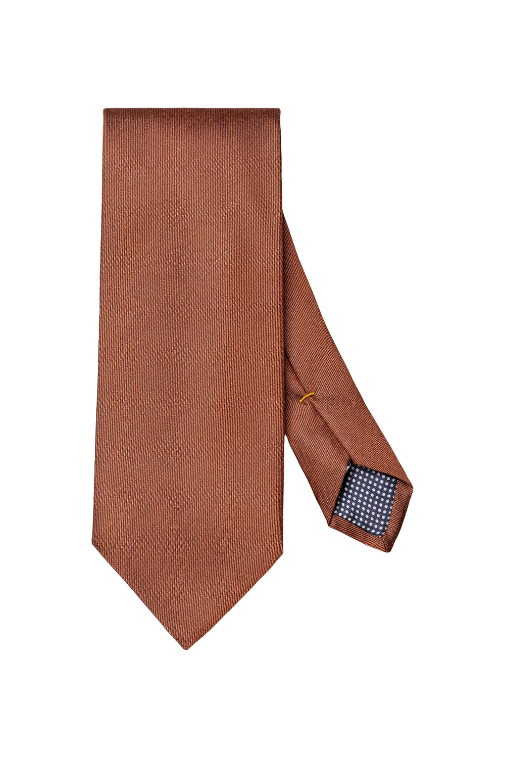Men's solid-color red Eton silk tie, front view - Valérie Simon
