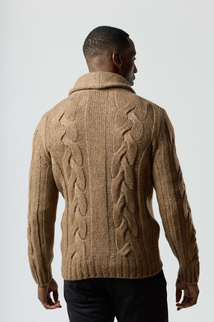 Cardigan col châle torsadé