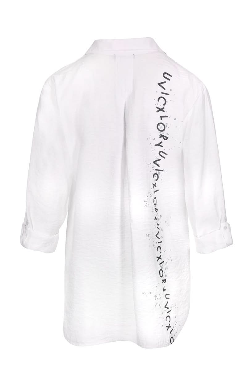 Chemise imprimée à manches retroussables