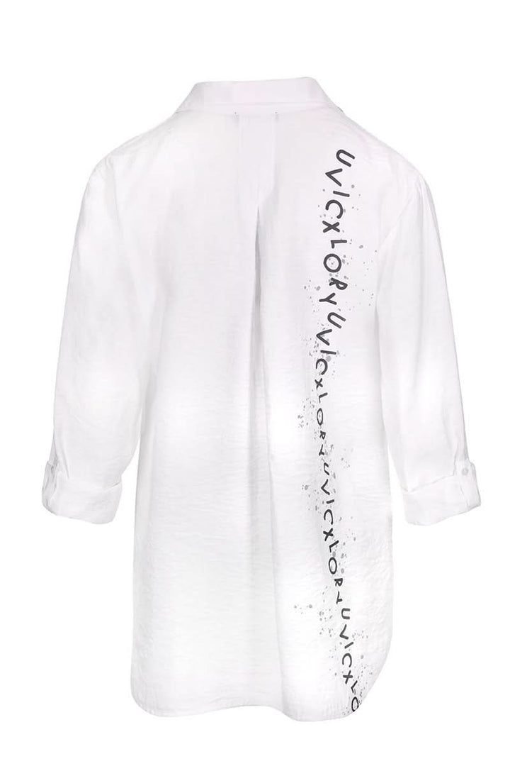 Chemise imprimée à manches retroussables