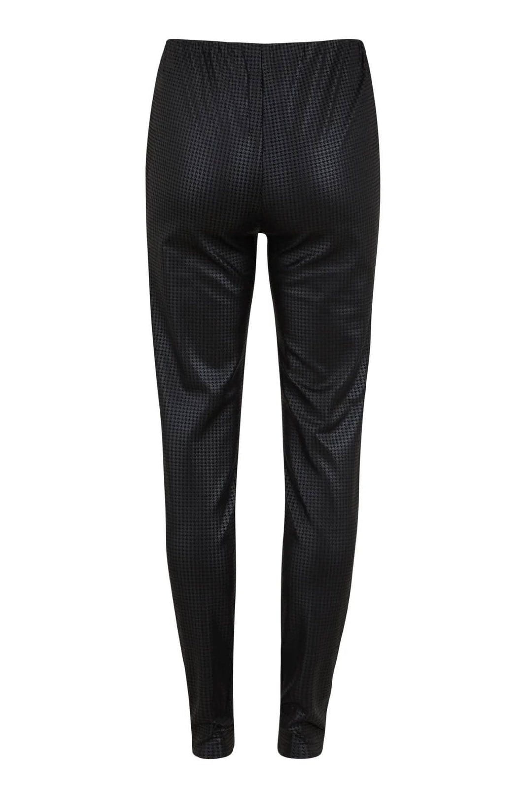 Legging Scuba noir, coupe ajustée, taille élastique, mode bureau ou décontractée.