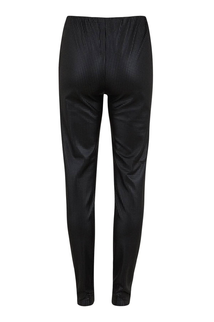 Legging Scuba noir, coupe ajustée, taille élastique, mode bureau ou décontractée.