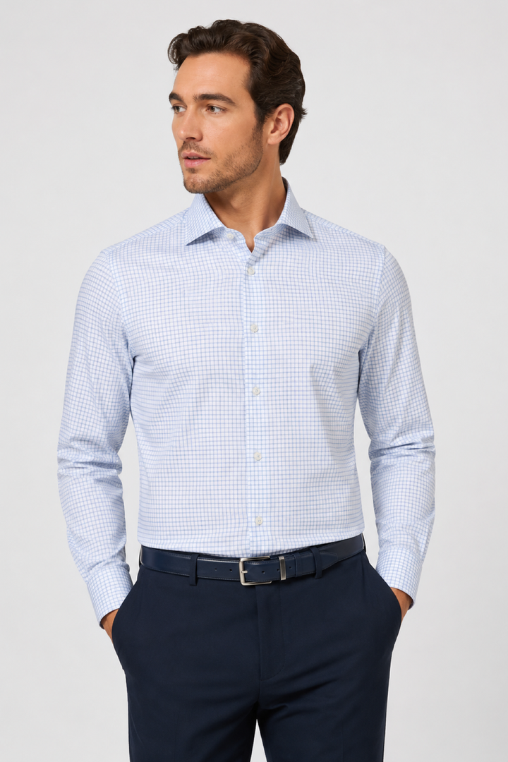 Chemise habillée à micro-carreaux