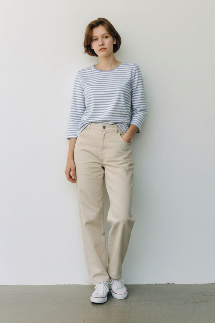 Chandail à rayures manches 3/4 BONNIE