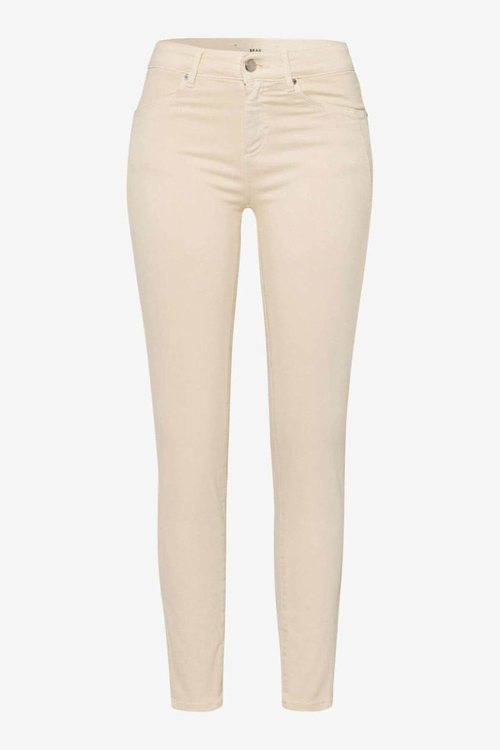 Pantalon ANA pour femmes, skinny crème, coupe super-slim, idéal pour des looks élégants et tendance.