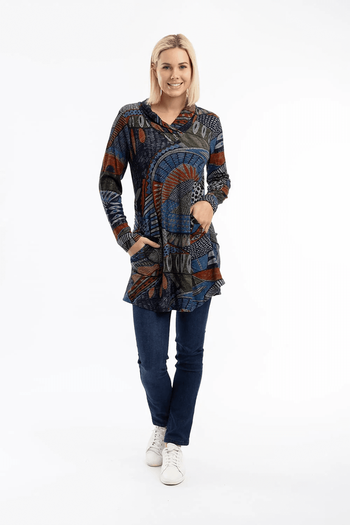 Robe courte imprimée à col croisé