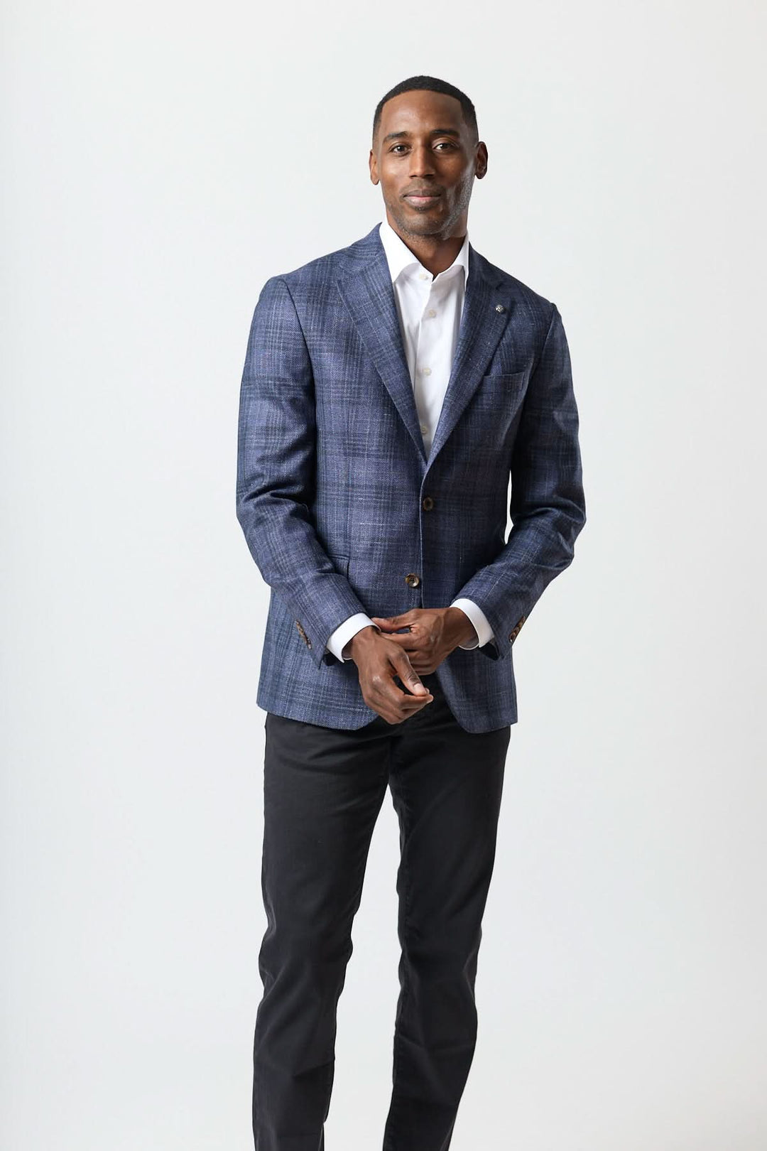 Veston à carreaux texturé deux boutons