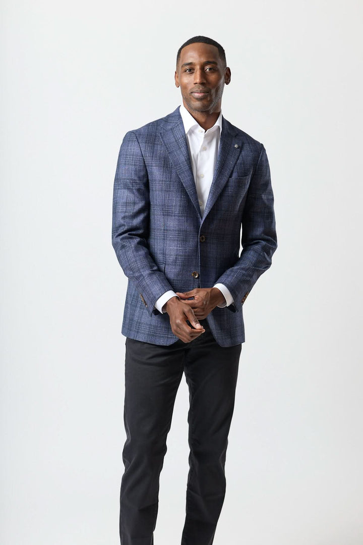 Veston à carreaux texturé deux boutons