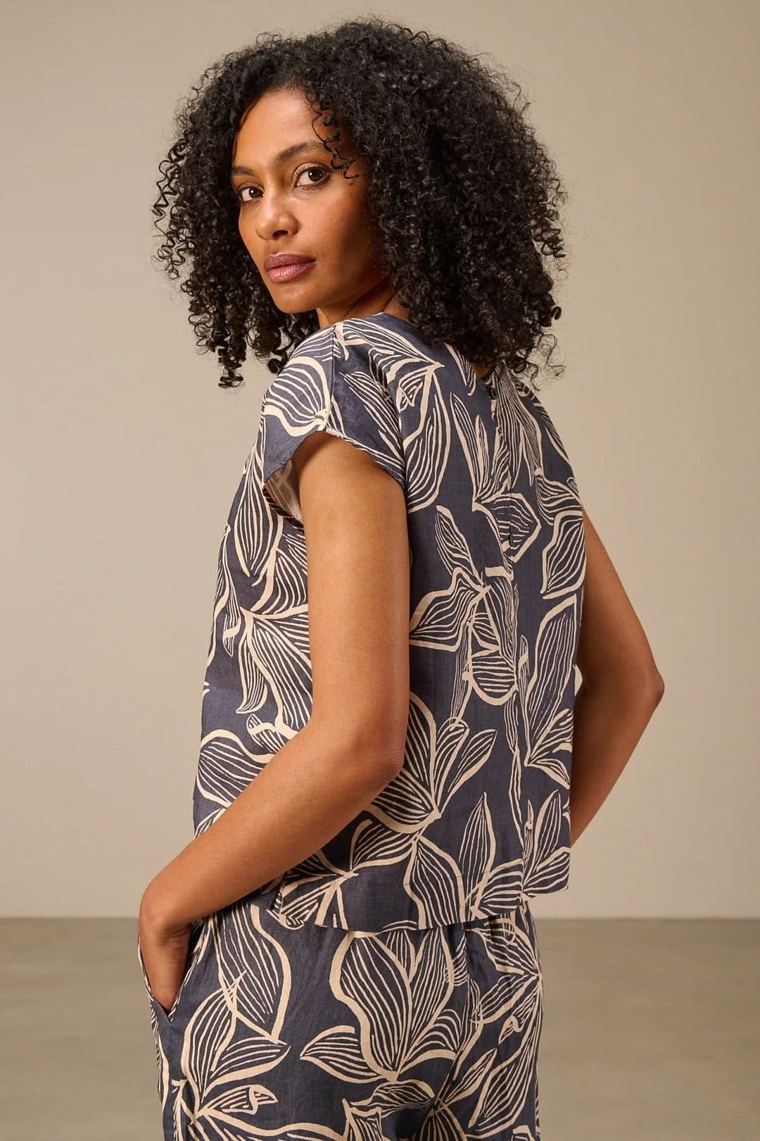 Blouse imprimée à manches courtes