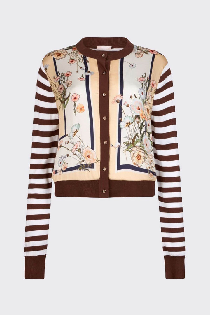 Cardigan à manches longues avec motifs contrastés