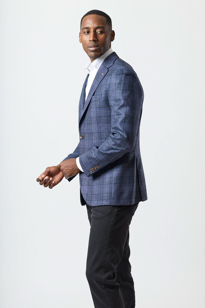 Veston à carreaux texturé deux boutons