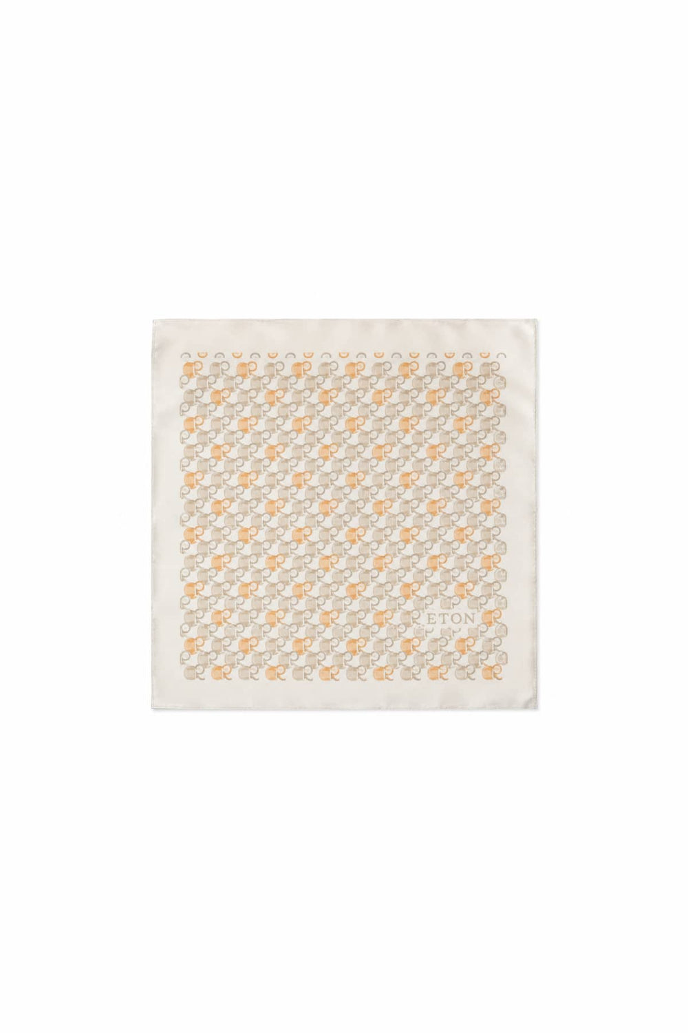 Eton Scarf with Signature Geometric Pattern colour in Blue, with Contrasting Trim Detail - Valérie Simon