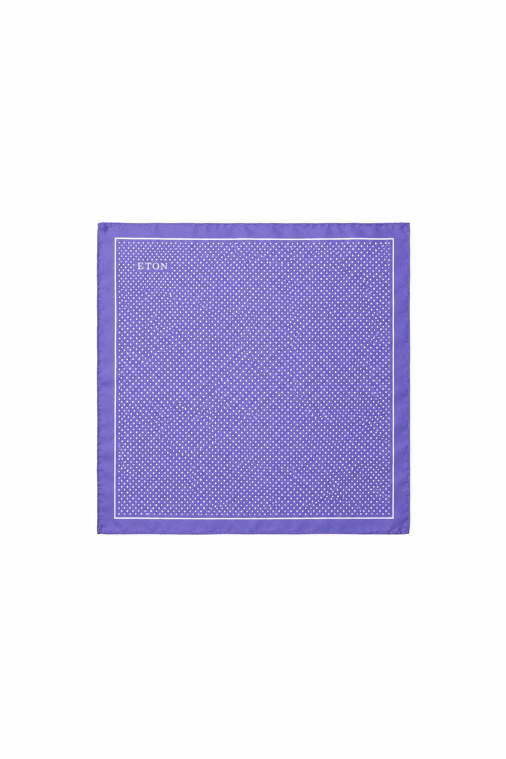 Vue de détail foulard de poche à pois en soie Eton pour homme bleu et blanc - Valérie Simon
