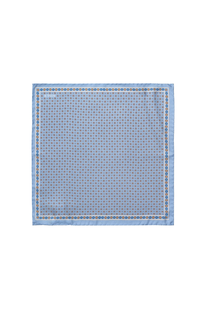 Front view of a red Eton pocket square for men with a micro-pattern - Valérie Simon