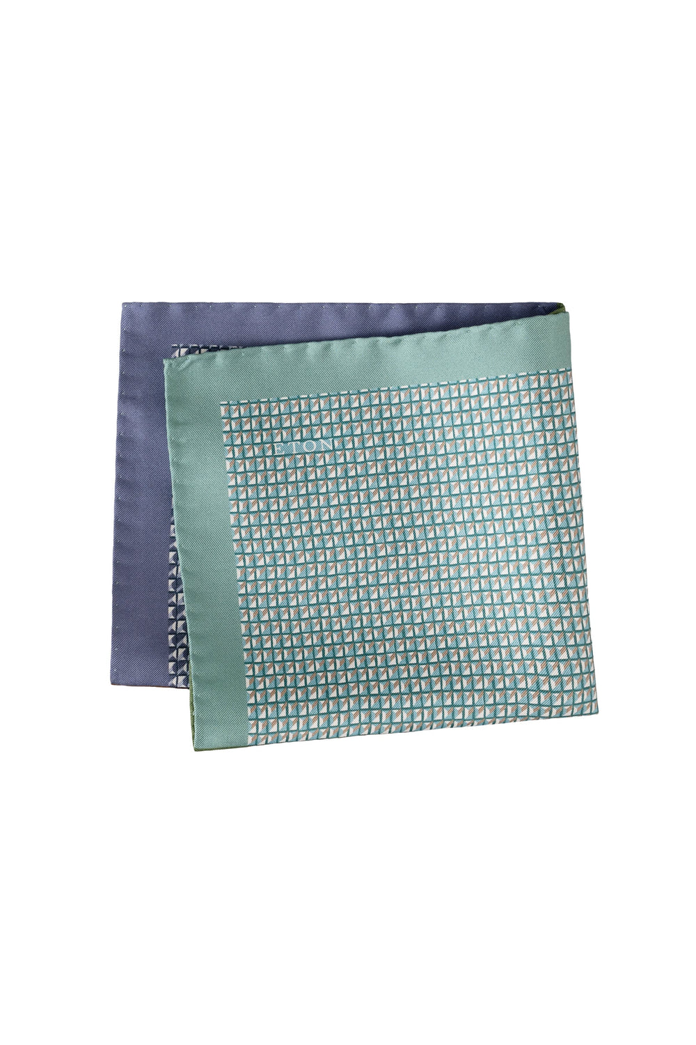 Eton Pocket Square with Multicolored Geometric Patterns for Men: Close-up - Valérie Simon