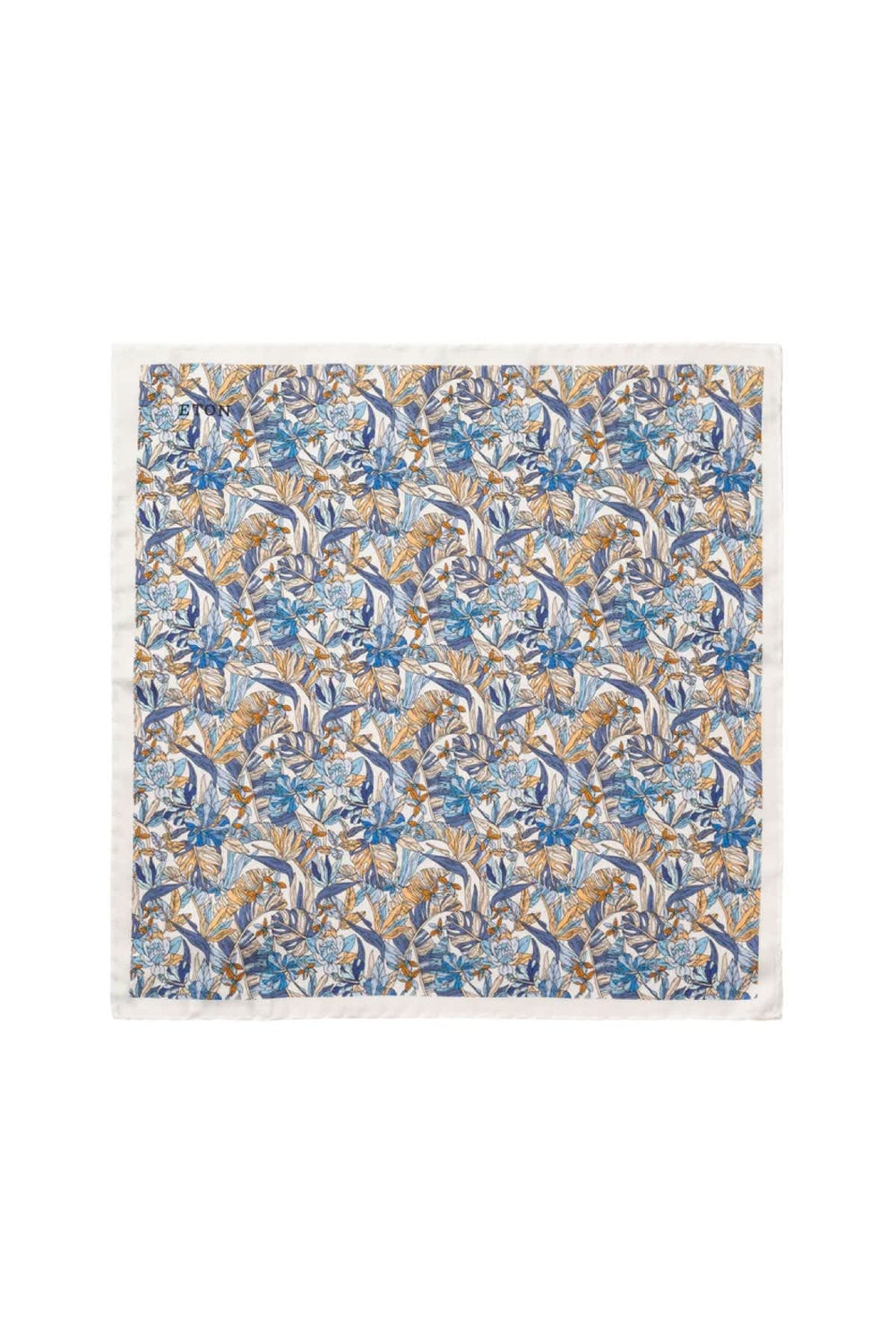Vue de détail foulard floral en soie Eton homme rouge motifs raffinés - Valérie Simon