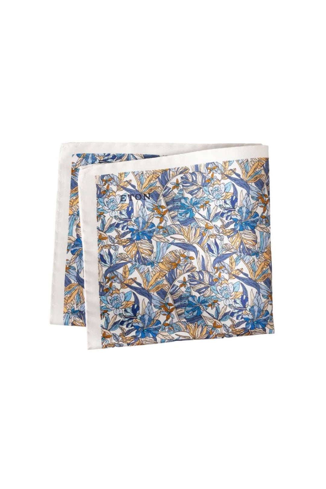 Vue de détail foulard floral Eton en soie pour homme rouge et blanc - Valérie Simon