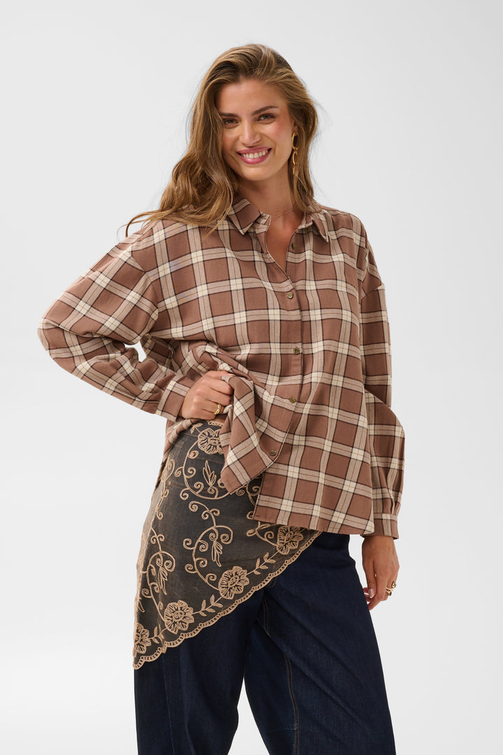 Foulard en tulle brodé Lacie pour femme Cream