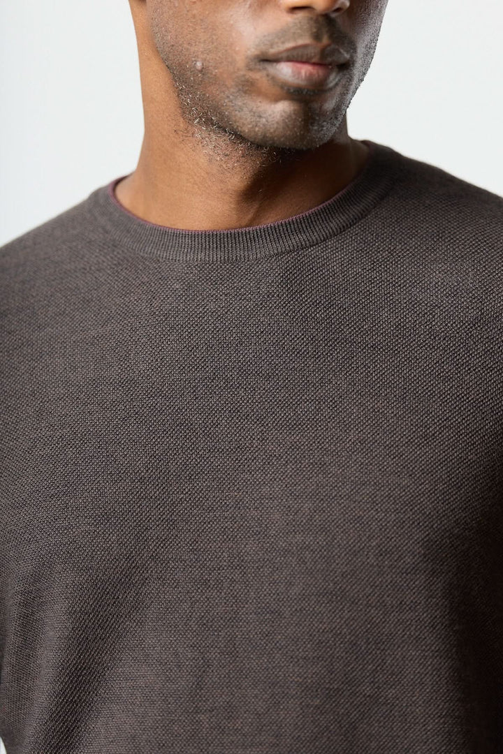 Chandail en laine à col rond