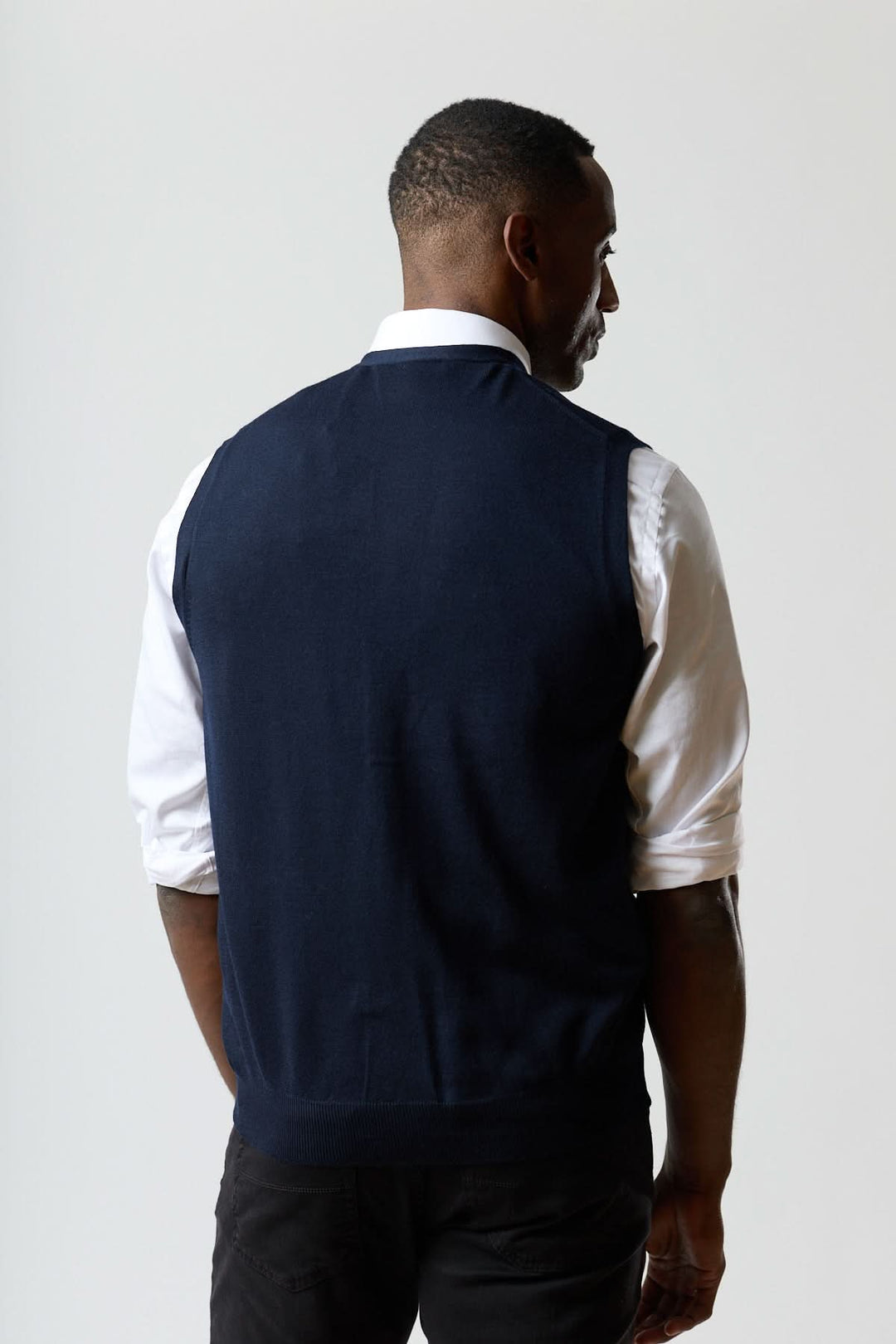 Gilet en laine mérinos à col en V