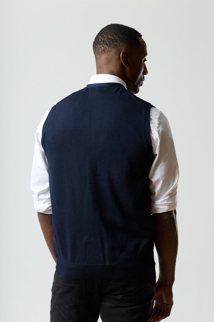 Gilet en laine mérinos à col en V