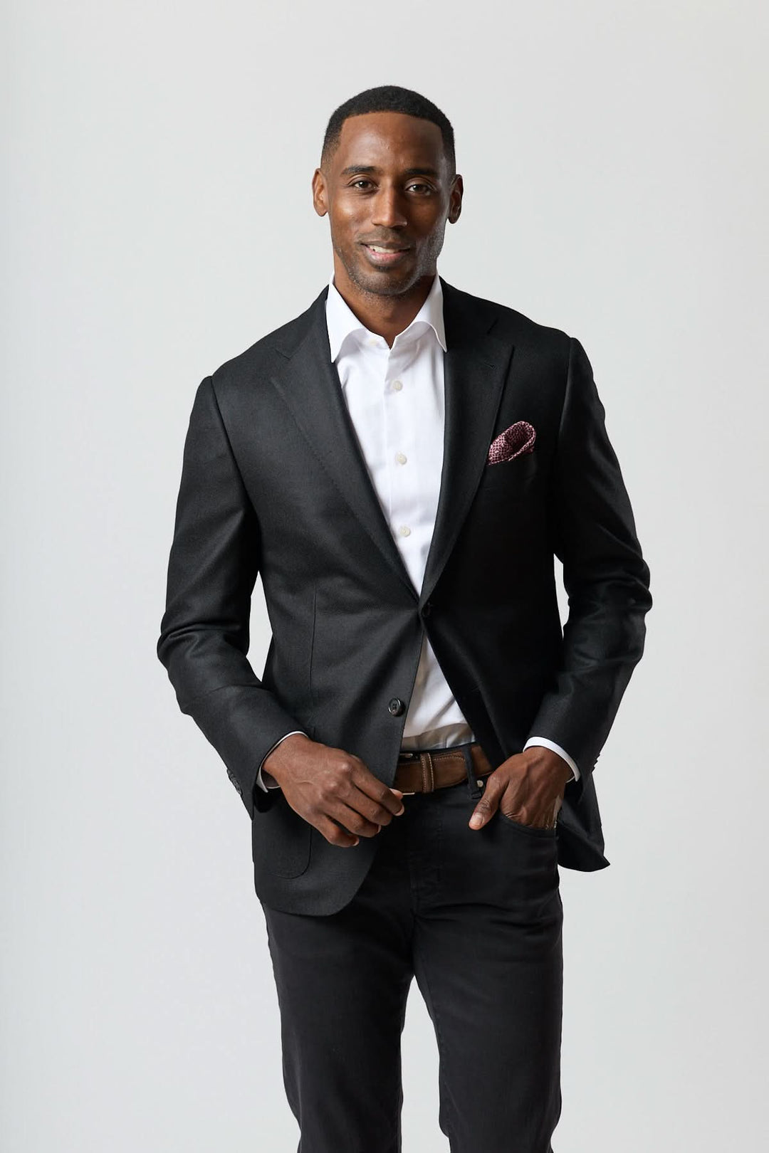 Veston en laine et cachemire noir