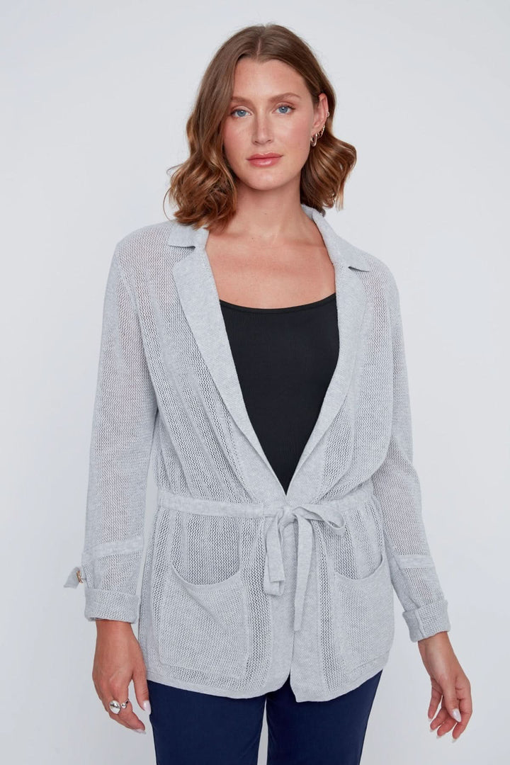 Belted knit cardigan