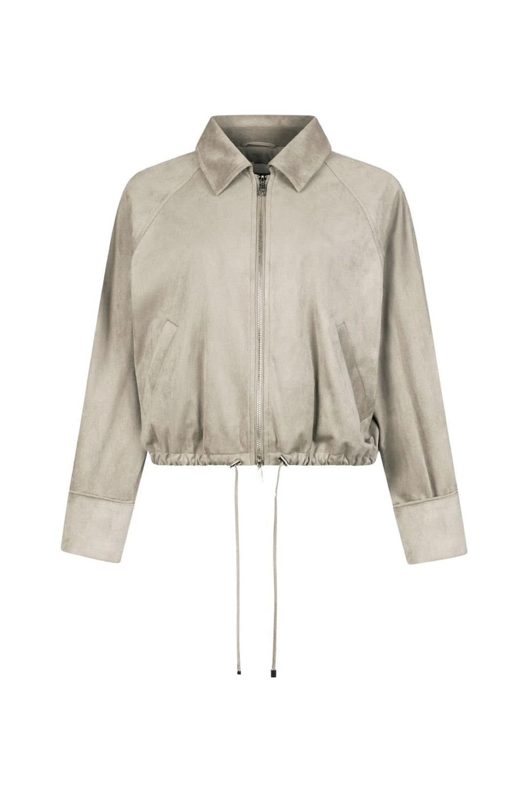 Veste courte zippée à col chemise