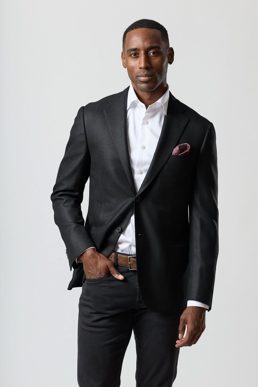 Veston en laine et cachemire noir