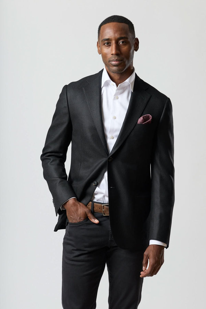 Veston en laine et cachemire noir