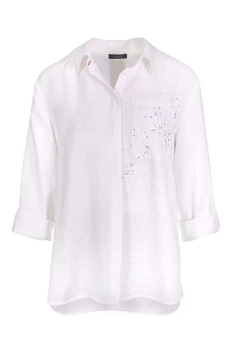 Chemise imprimée à manches retroussables