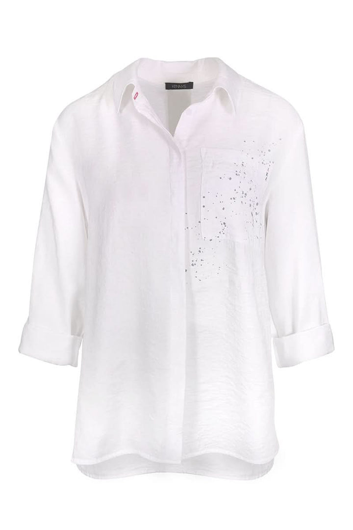 Chemise imprimée à manches retroussables