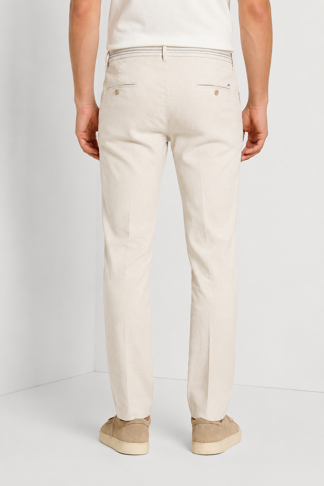 Turin Oxford Linen and Cotton Pants Fit—Modern Style