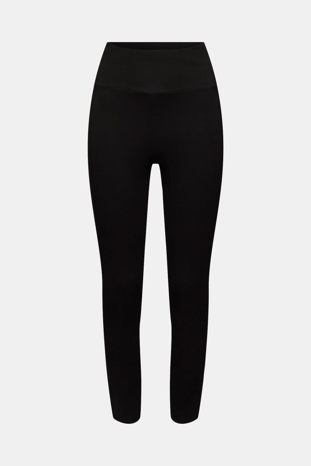 Legging en jersey Punto noir, coupe slim, taille haute, avec large ceinture élastiquée pour un confort optimal.