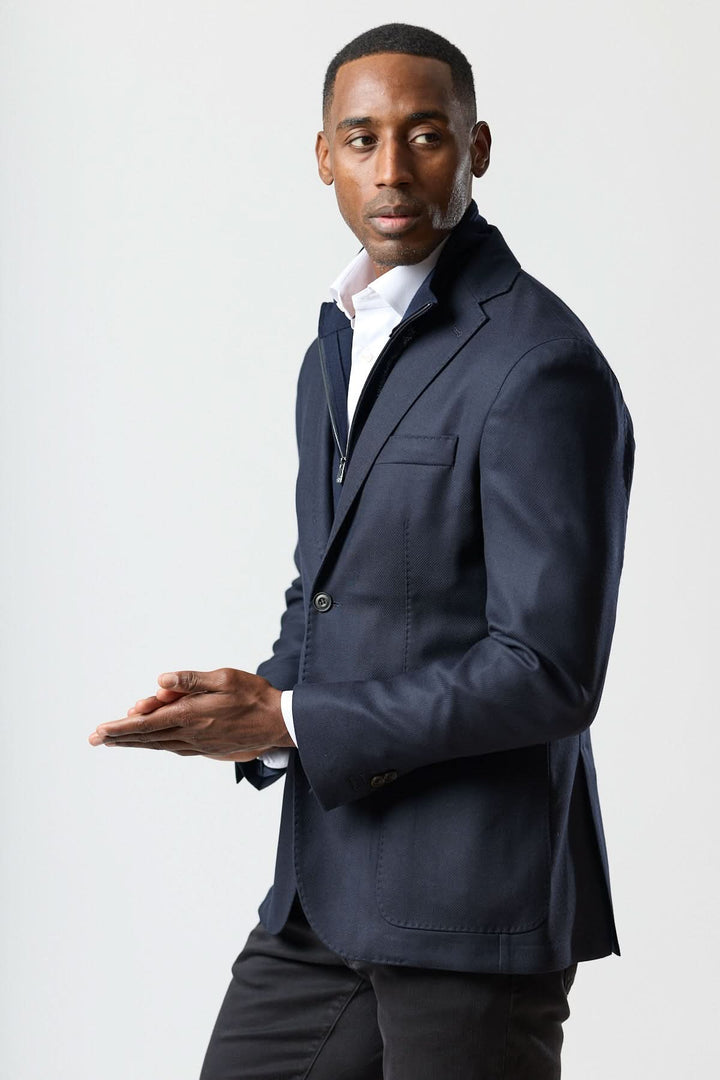 Veston moderne avec gilet zippé intégré